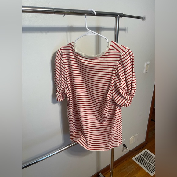 Pomander place top, blouse, red stripes, short sleeves, great condition - Picture 2 of 2